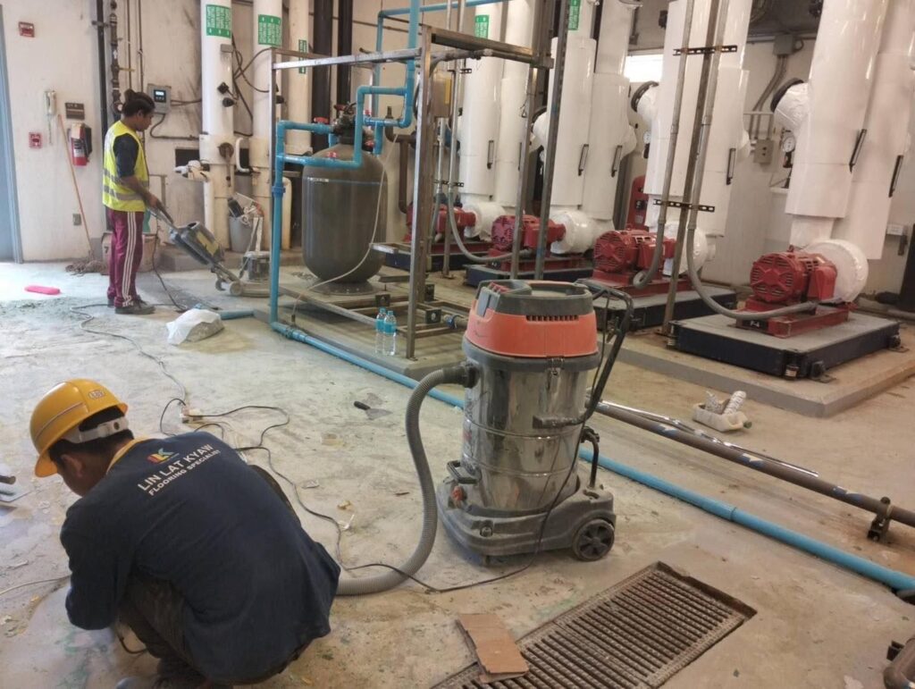 Epoxy Floor Coating Completed for Machine Room at the U.S. Embassy Yangon